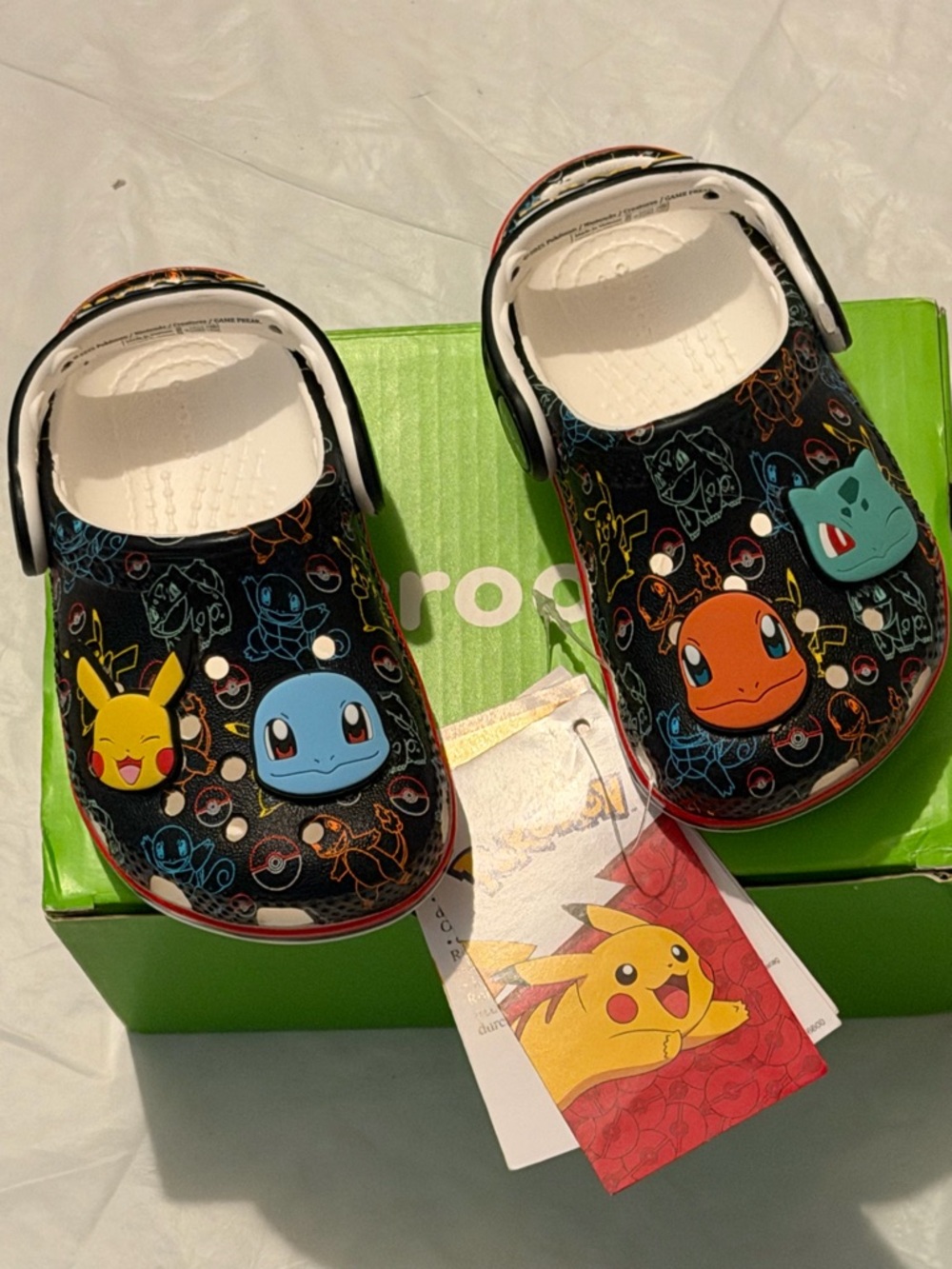 Crocs Pokémon Print Kids Clog Multicolor C4 Pikachu Squirtle Charmander NEWINBOX